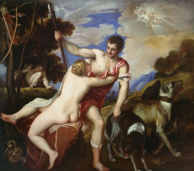 Venus and Adonis by Tiziano Vecelli